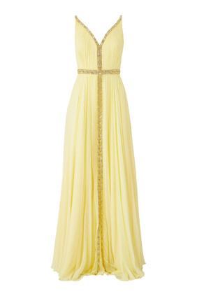 Zahara Embellished Silk Chiffon Gown